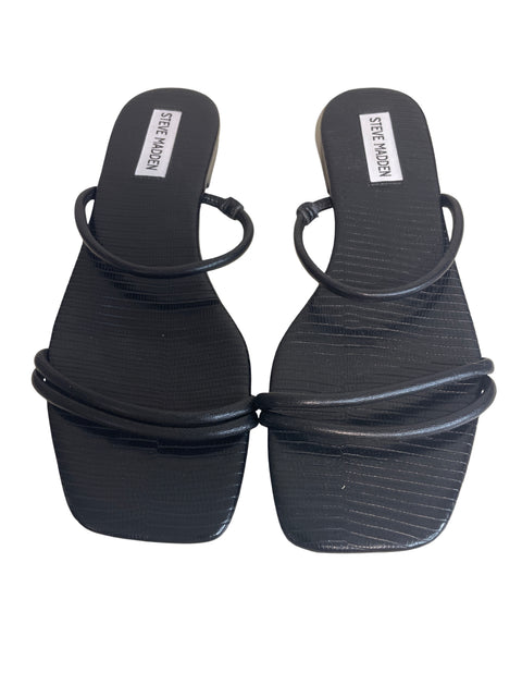 Sandalia Steve Madden Tiras Bajas Negro - Talla 8.5