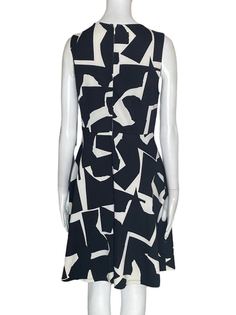 Vestido Donna Morgan Estampado Midi Negro - Talla 4