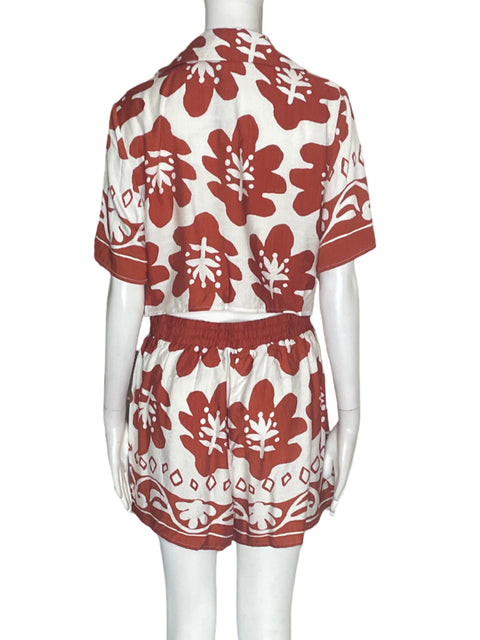 Conjunto Milk & Honey Short/blusa Estampado Marrón - Talla M