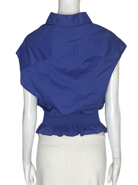 Blusa Adriana Fernandez Sin mangas Ajustado Azul - Talla S
