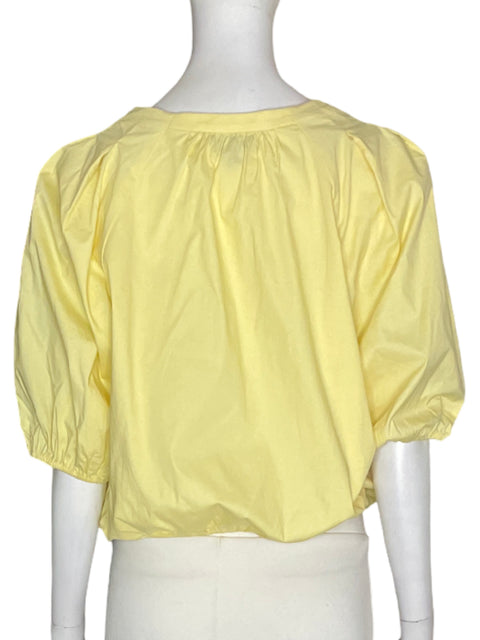 Blusa Kenneth Cole Liso Abullonado Amarillo - Talla M