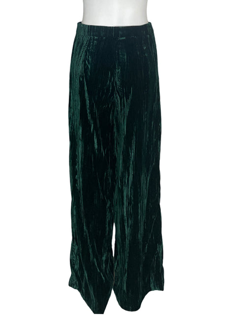 Pantalón Lucy Paris Terciopelo Palazo Verde - Talla S