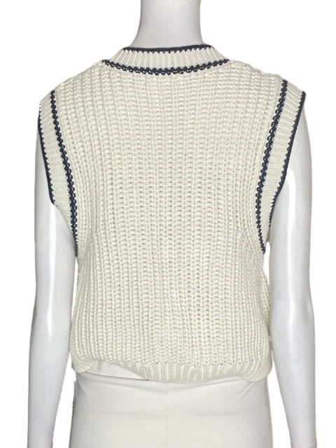 Blusa Ese Ese de Algodón Tejido Sin mangas Blanco - Talla 0