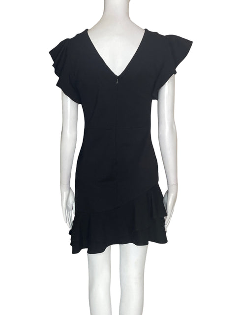 Vestido Amanda Uprichard Ruchas Liso Negro - Talla M