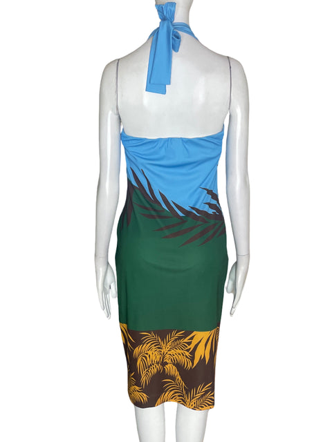 Vestido Argemiro Sierra Estampado Halter Azul - Talla S