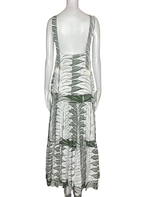 Vestido Palmacea Estampado Tiras Verde - Talla S