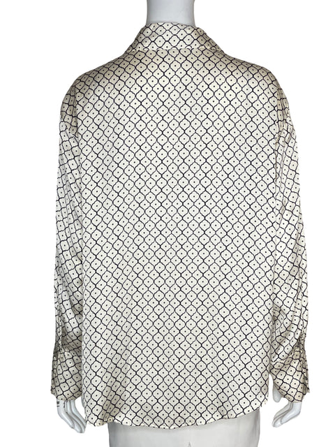 Blusa Zara Satinado Estampado Blanco - Talla L