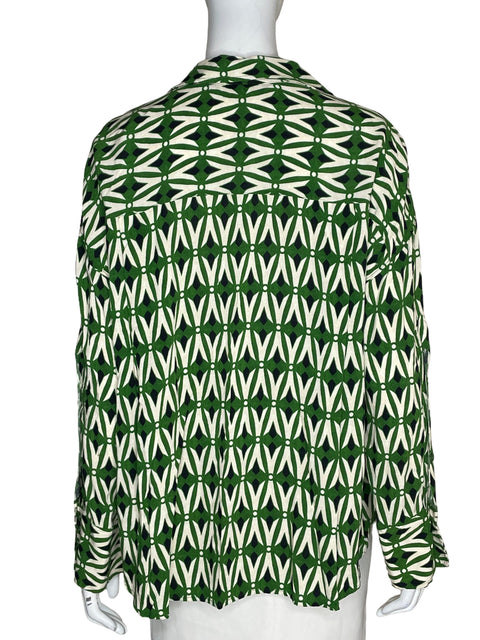 Blusa Zara Estampado Manga larga Verde - Talla S
