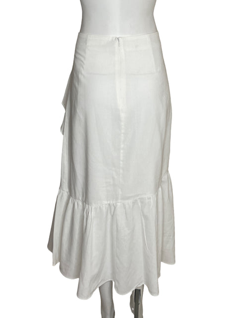 Falda Mustard Seed de Viscosa Cruzado Vuelos Blanco - Talla L