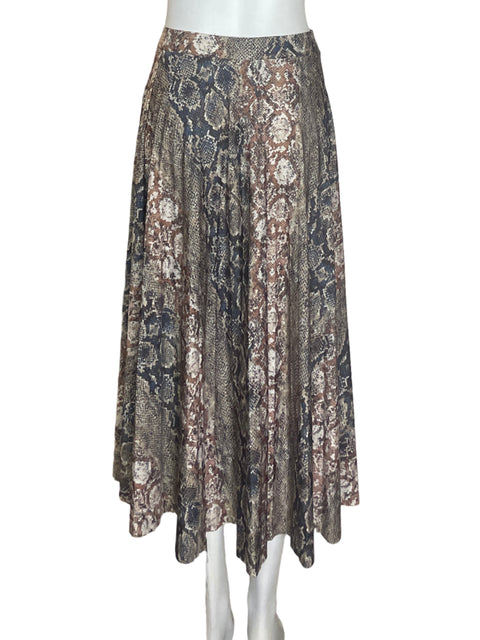 Falda Next Estampado Maxi Marrón - Talla 8