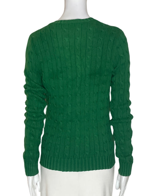Camiseta Ralph Lauren de Algodón Cuello v Tejido Verde - Talla S