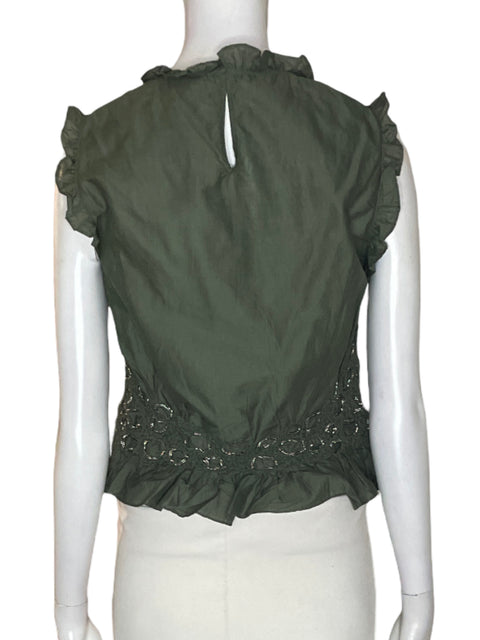 Blusa Zara Apliques Sin mangas Verde - Talla S