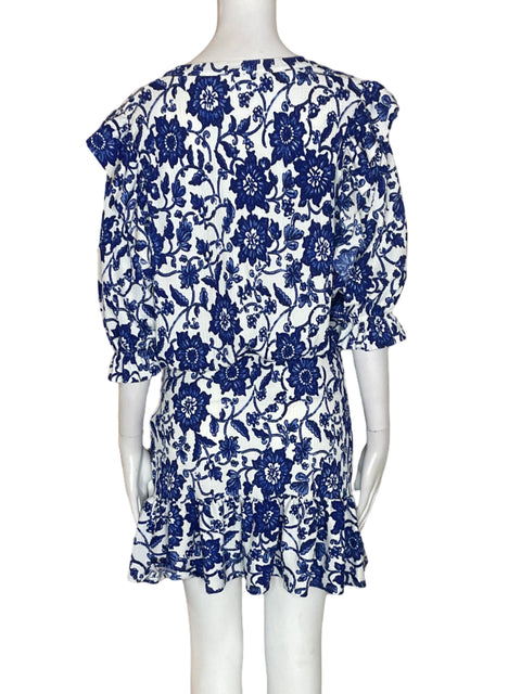 Vestido Zara Estampado Floral Azul - Talla M