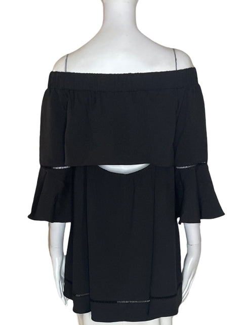 Blusa Gracias Ruchas Manga corta Negro - Talla M