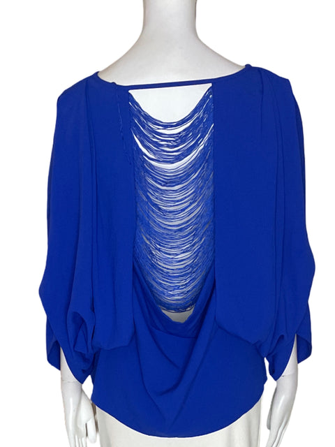 Blusa Gracia Manga larga Flecos Azul - Talla L