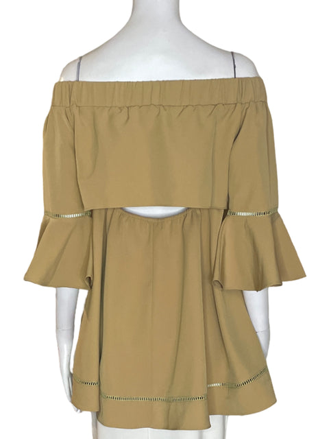 Blusa Gracia Abullonado Suelto Beige - Talla S