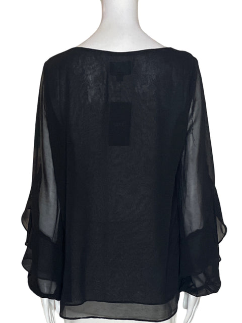 Blusa Atina Cristina Transparente Manga larga Negro - Talla M