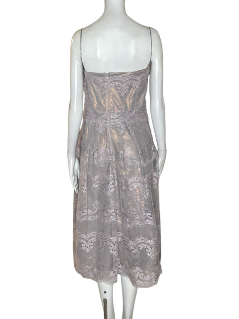 Vestido Cachet Encaje Strapless Morado - Talla 10
