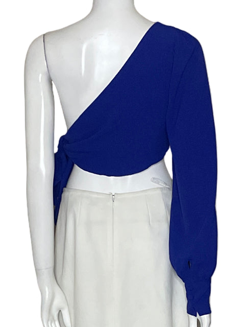 Top Michelle Forero One Shoulder Azul - Talla S