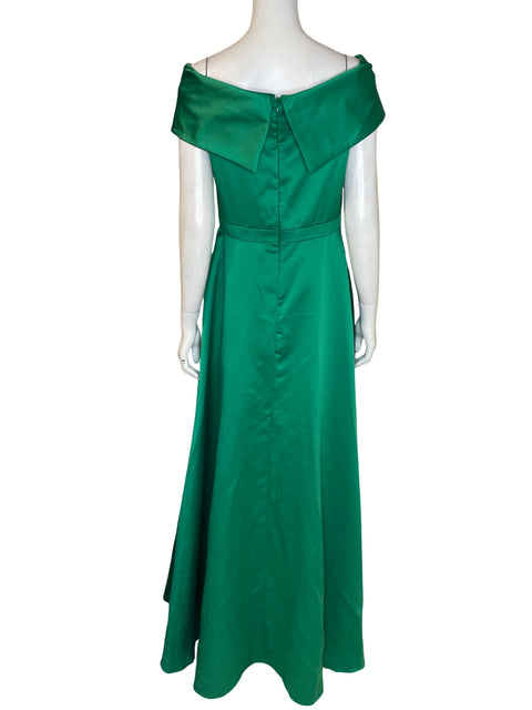 Vestido De Fiesta Sarah Fashion Maxi Satinado Verde - Talla 10