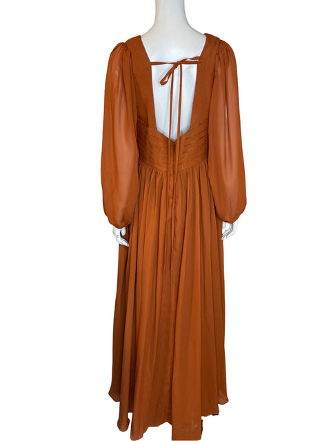 Vestido De Fiesta Tesoro Tps Manga larga Maxi Naranja - Talla 16