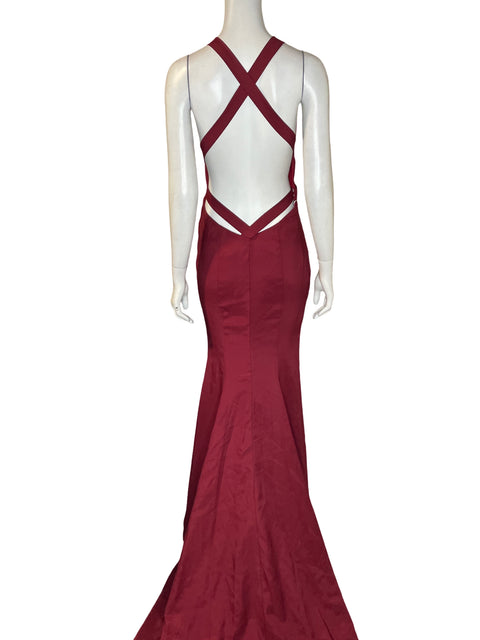 Vestido De Fiesta Sarah Fashion Cuello v Silueta sirena Rojo - Talla S