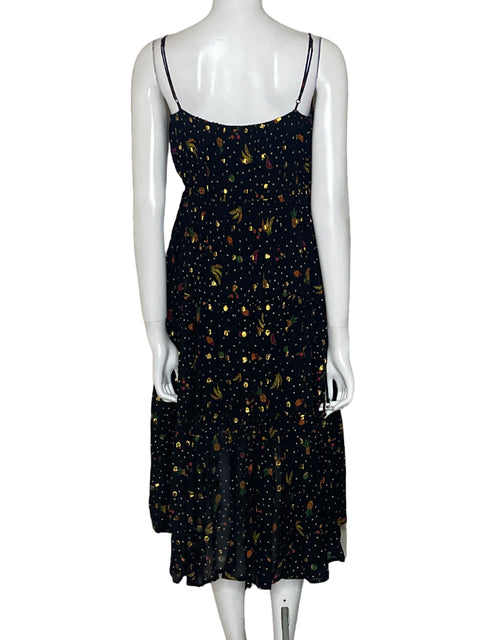Vestido Farm Rio Tiny Fruits Midi Negro - Talla S