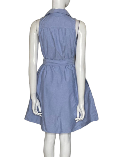Vestido Polo Ralph Lauren Camisero de Algodón Azul - Talla 2