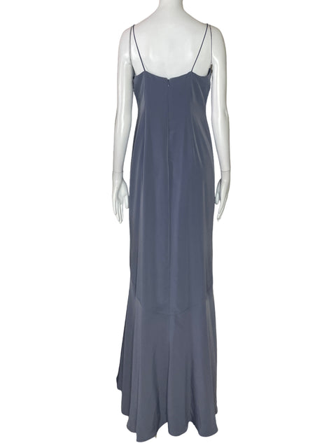Vestido Adrianna Papell Lencero Botones Gris - Talla 6