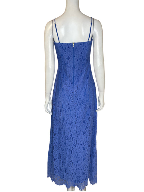 Vestido De Fiesta Especia de Algodón Encaje Floral Azul - Talla S