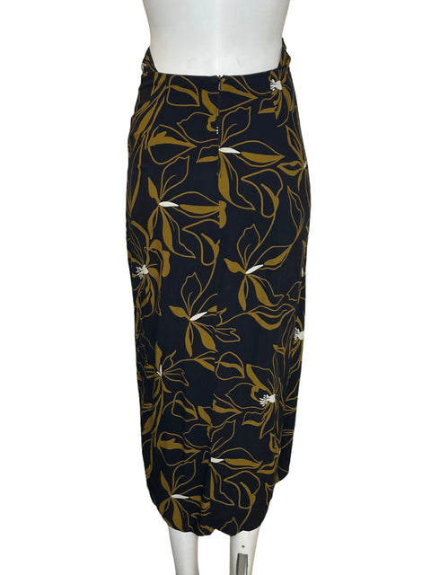 Falda Naf Naf de Viscosa Midi Estampado Negro - Talla 4