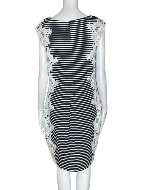 Vestido Jax Rayas Encaje Negro - Talla 10