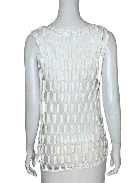 Blusa Zara de Algodón Troquelado Blanco - Talla S