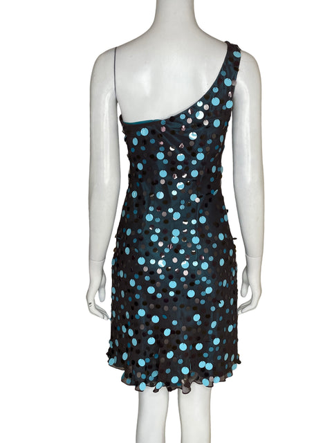 Vestido De Fiesta Scala de Seda Midi Paillettes Marrón - Talla 4