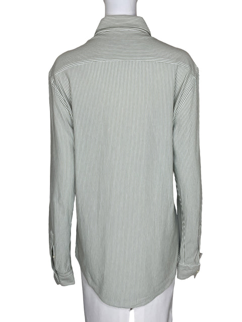 Camisa Harmont & Blaine de Algodón Estampado Rayas Verde - Talla L