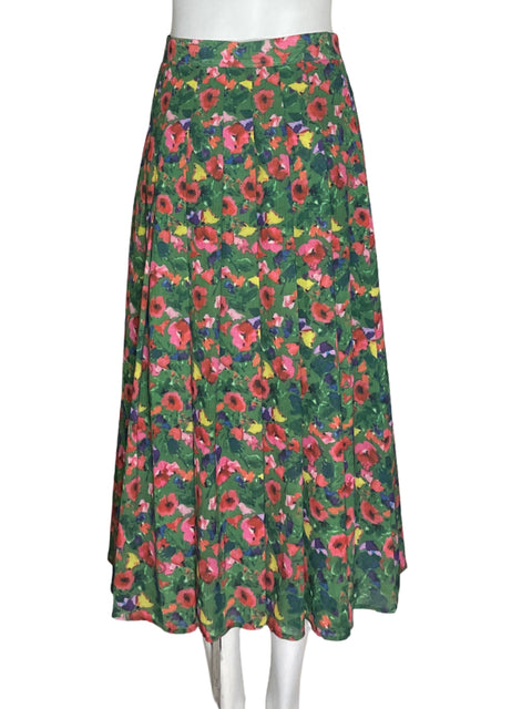 Falda Reborn Estampado Floral Verde - Talla S