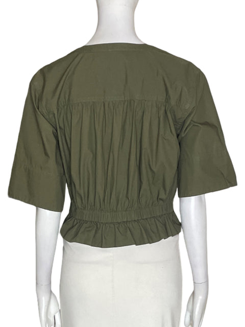 Blusa Loft de Algodón Ajustado Manga corta Verde - Talla XS