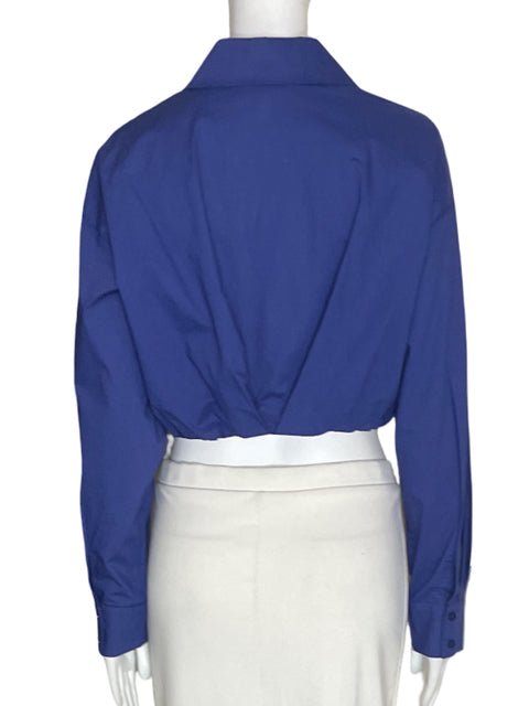 Blusa Lumina de Algodón Aplique Manga larga Azul - Talla S