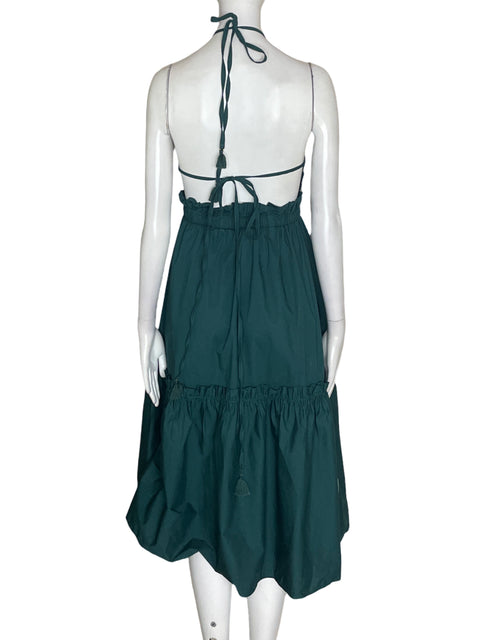 Vestido Especia de Algodón Tiras Corte a Verde - Talla XS