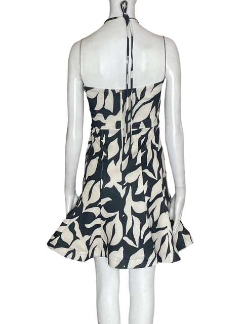 Vestido Michelle Forero Estampado Vuelos Negro - Talla S