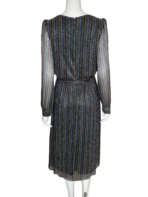Vestido De Fiesta Jessica Howard Rayas Brillo Negro - Talla 8