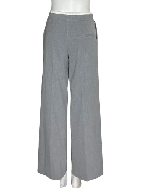 Pantalón Zara Elastico Bolsillo Gris - Talla XS