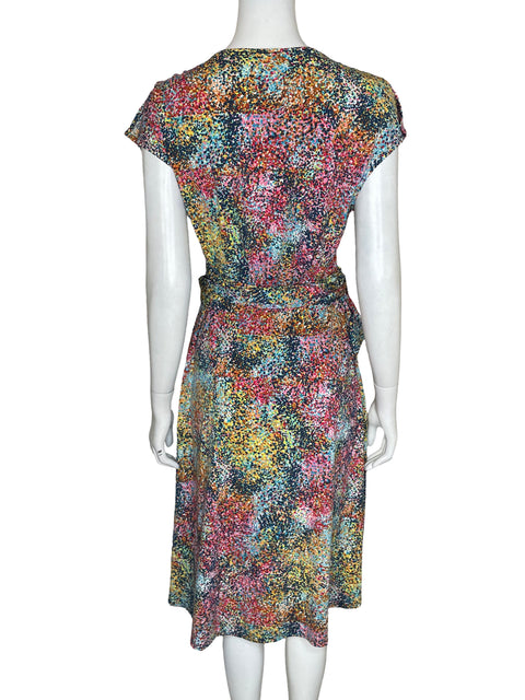 Vestido Bcbg Cuello v Estampado Rosado - Talla M