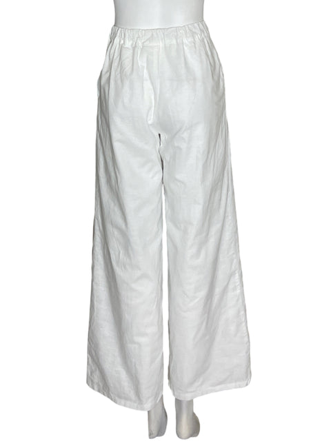 Pantalón Hersy de Algodón Recto Palazo Blanco - Talla S