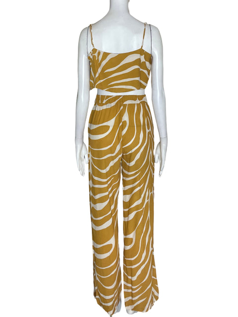Conjunto Naf Naf Estampado Wide leg Marron - Talla 6