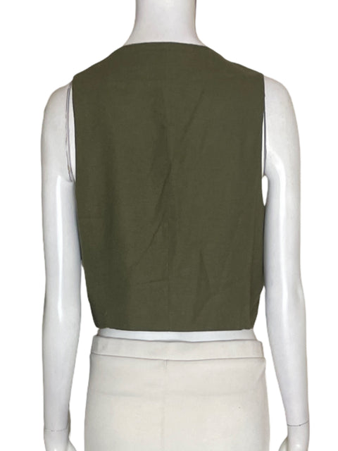 Chaleco Zara de Viscosa Verde - Talla S