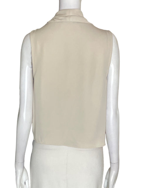 Blusa Zara Suelto Satinado Beige - Talla S