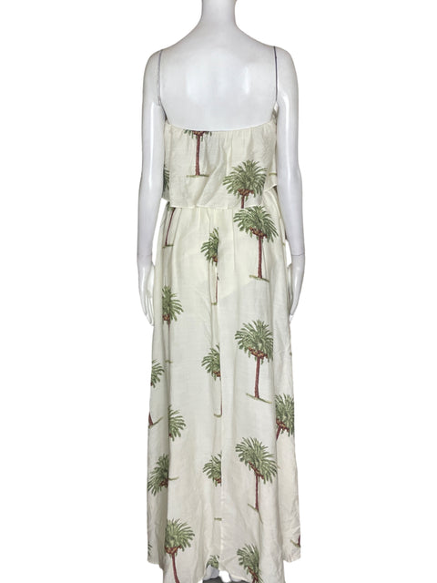 Vestido Aakaa Strapless Estampado Blanco - Talla S