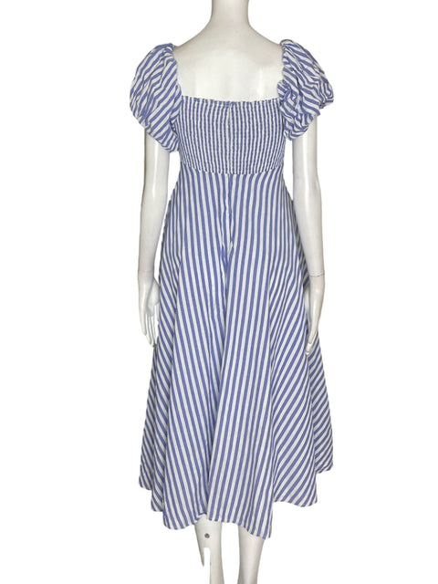 Vestido By Together Rayas Abullonado Azul - Talla S
