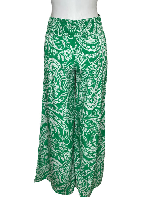 Pantalón Azura Palazzo Estampado Verde - Talla S